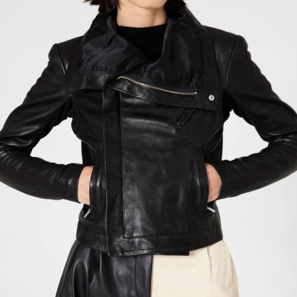 NWT Veda Classic Smooth Leather Jacket - XL - Picture 3 of 16